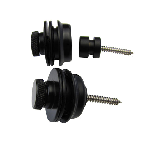 Musiclily Metal Big Strap Locks for Guitar or Bass,Black(2 Pieces)
