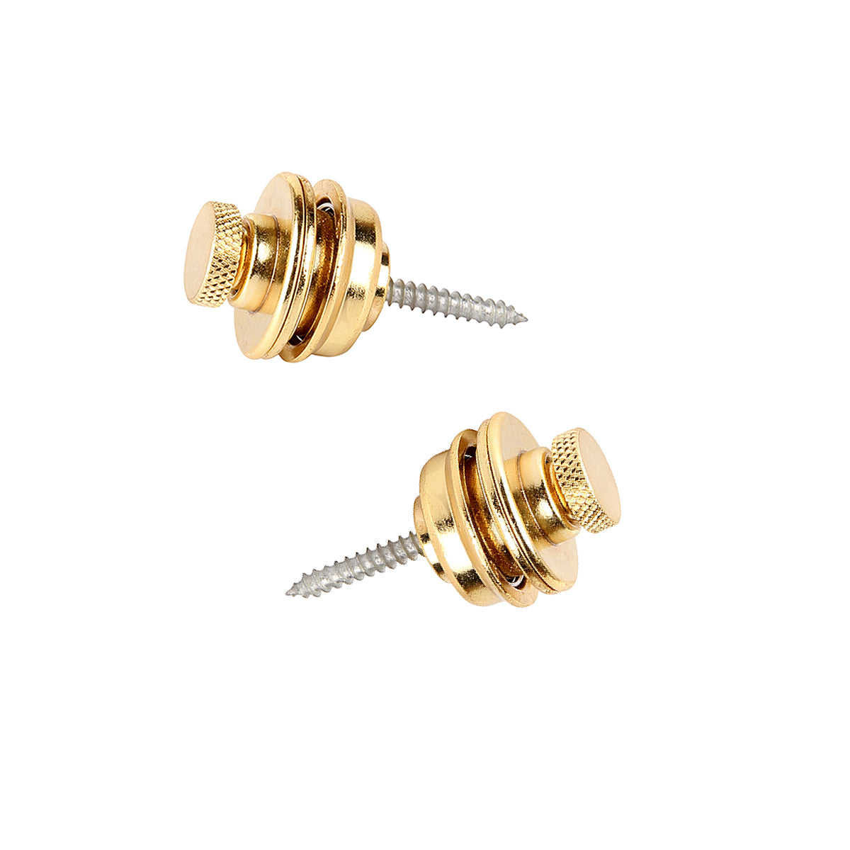 Musiclily Metal Big Strap Locks Buttons for Guitar or Bass,Gold(2 Pieces)
