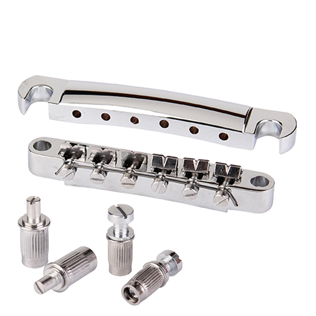 Musiclily ABR-1 Style Tune-o-matic Bridge and Tailpiece Set for Les Paul Style Guitar,Chrome
