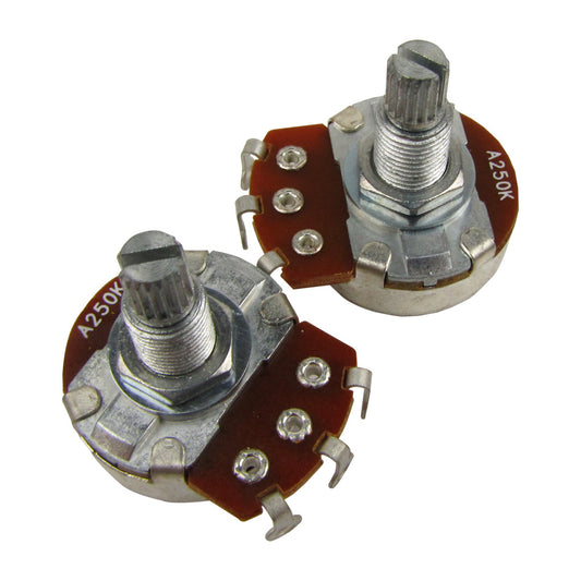 Musiclily Metric Full Size 18mm Split Shaft A250K Guitar Potentiometers (2 Pieces )
