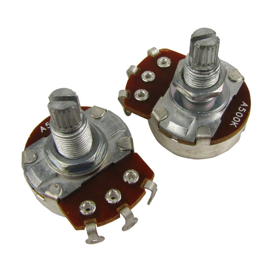 Musiclily Metric Full Size 18mm Split Shaft Pots A500K Guitar Potentiometers (2 Pieces )