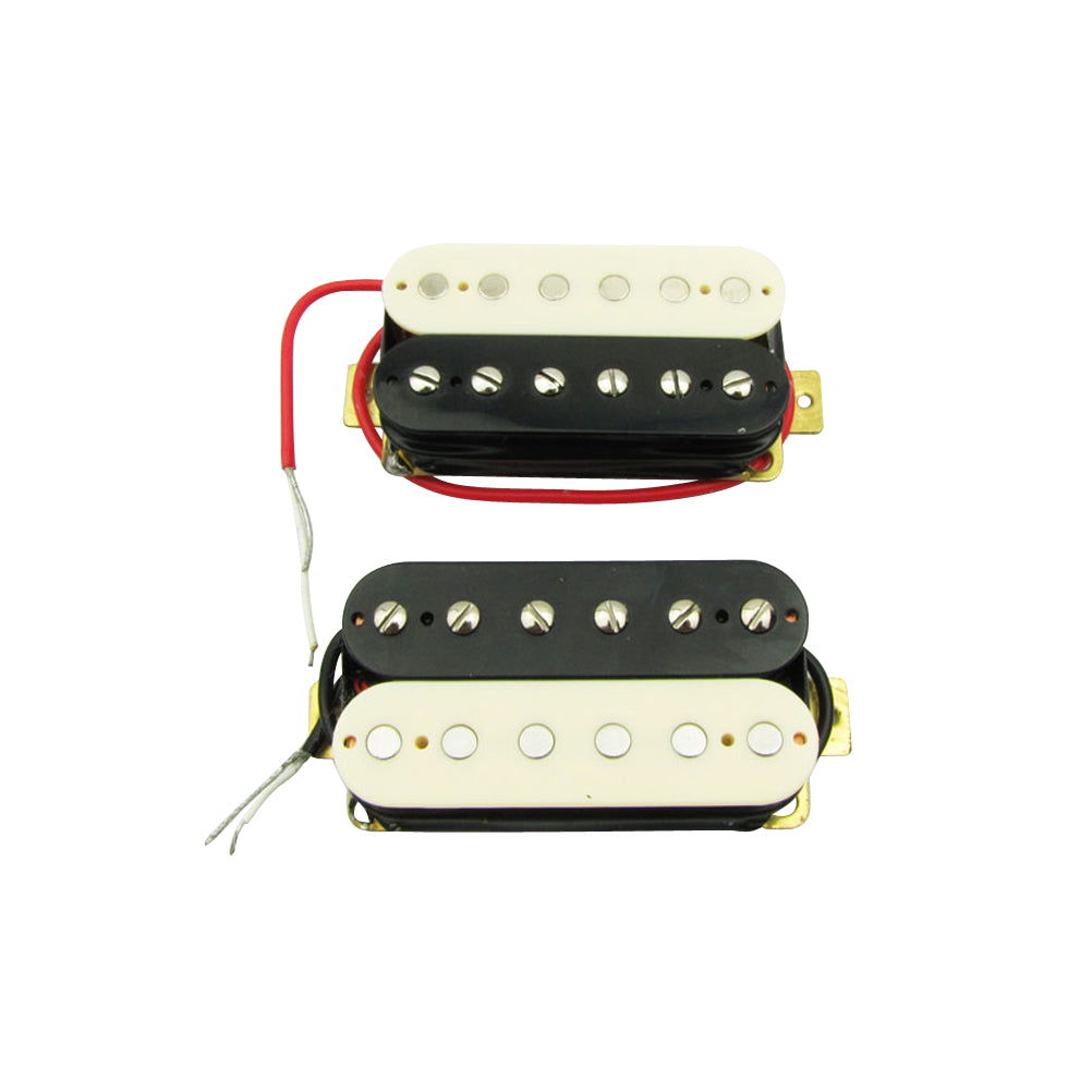 Musiclily 52mm Bridge and 50mm Neck Guitar Humbucker Double Coil Pickups for Electric Guitar,Zebra
