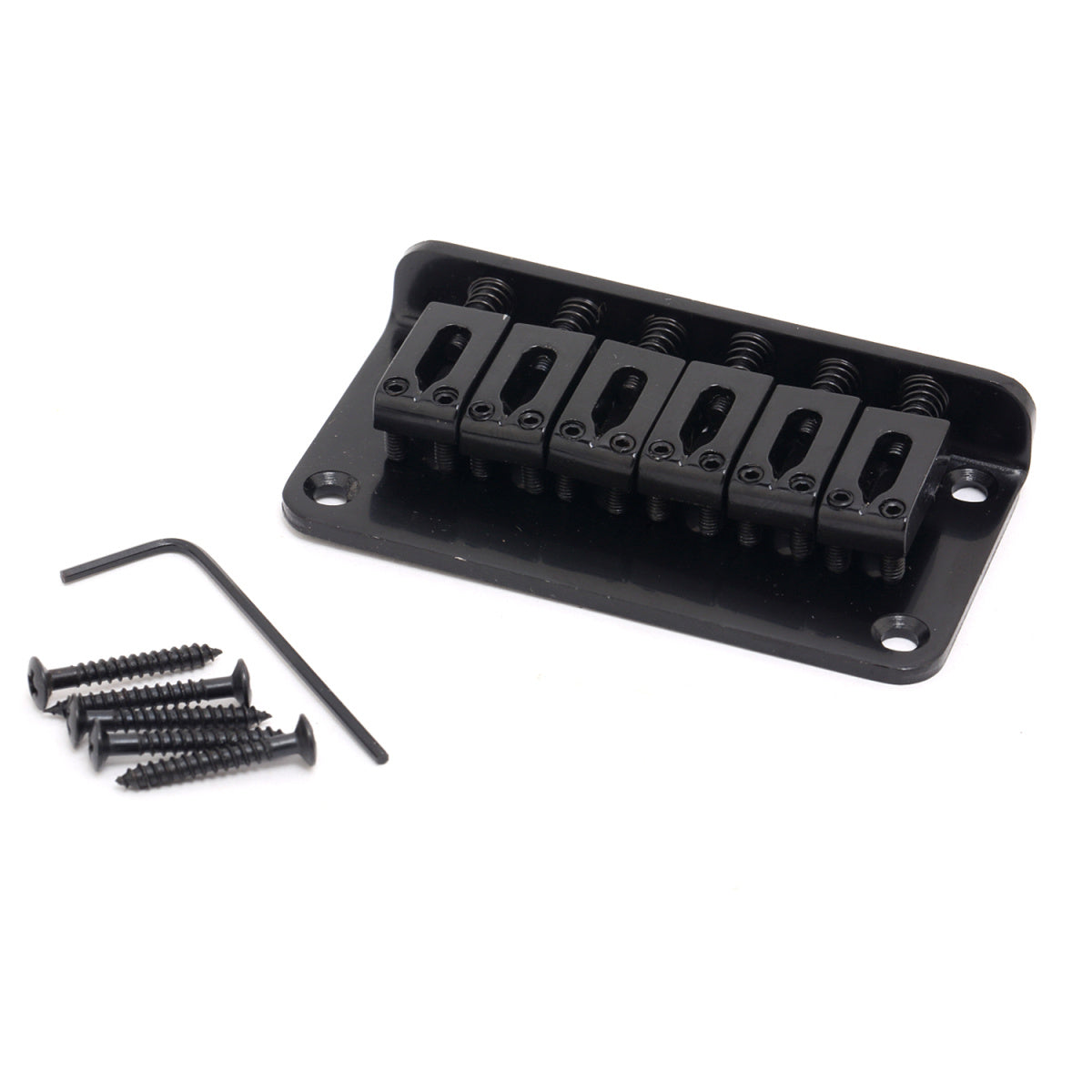 Musiclily 78mm 6 String Fixed Guitar Hardtail Bridge,Black