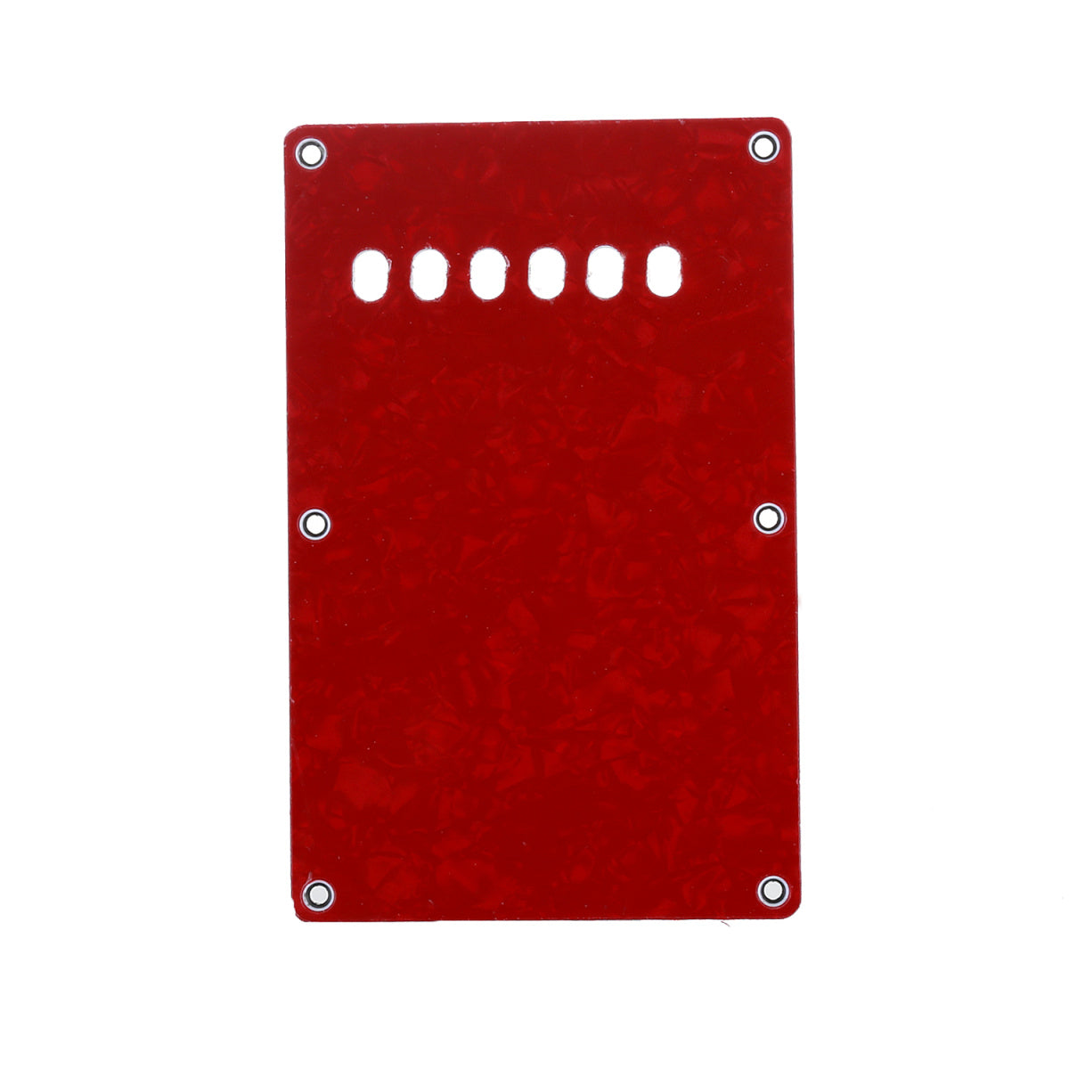 Musiclily 6 Hole Guitar Back Plate for China Made Squier, 4Ply Red Pearl