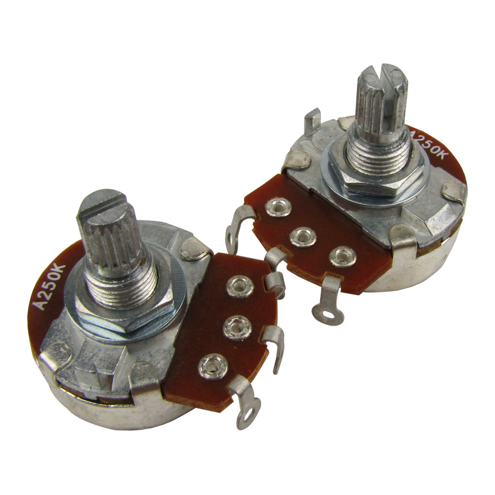Musiclily Metric Full Size 15mm Split Shaft Pots A250K Guitar Potentiometers (2 Pieces)