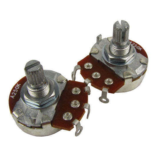 Musiclily Metric Full Size 15mm Split Shaft Pots A250K Guitar Potentiometers (2 Pieces)