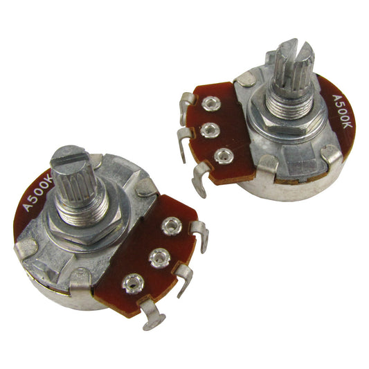 Musiclily Metric Full Size 15mm Split Shaft Pots A500K Guitar Potentiometers ( 2 Pieces)