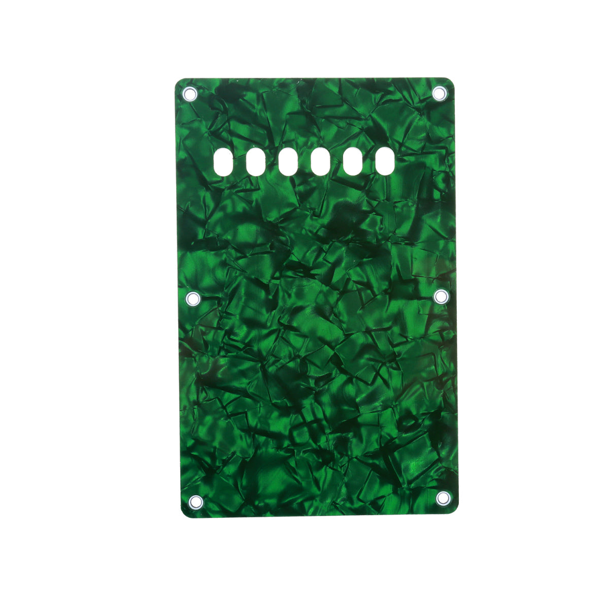 Musiclily 6 Hole Guitar Back Plate for China Made Squier, 4Ply Green Pearl