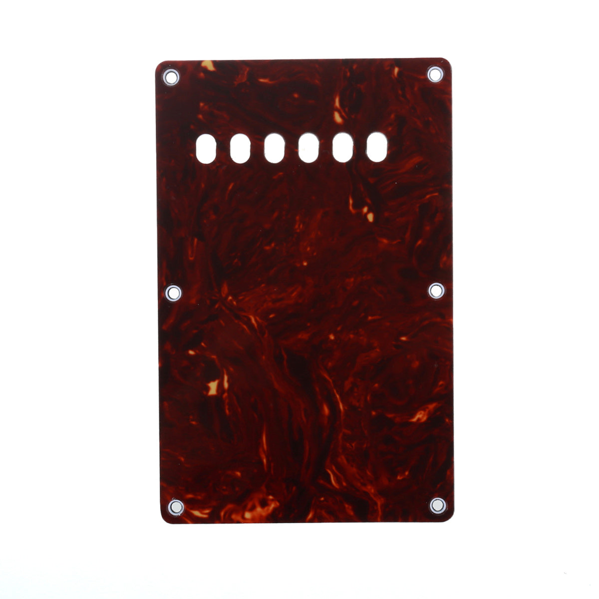 Musiclily 6 Hole Guitar Back Plate for China Made Squier, 4Ply Tortoise Shell