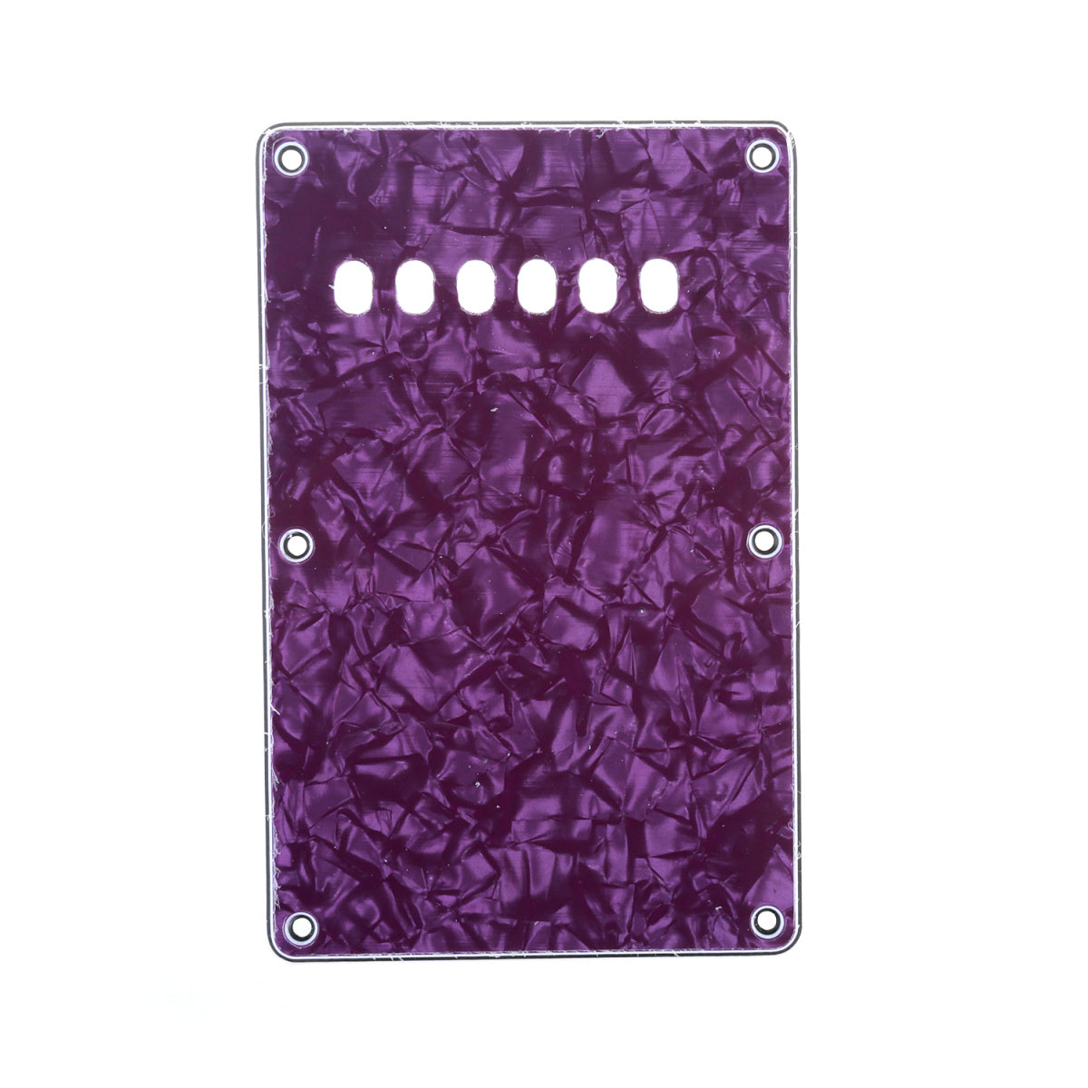 Musiclily 6 Hole Guitar Back Plate for China Made Squier, 4Ply Purple Pearl