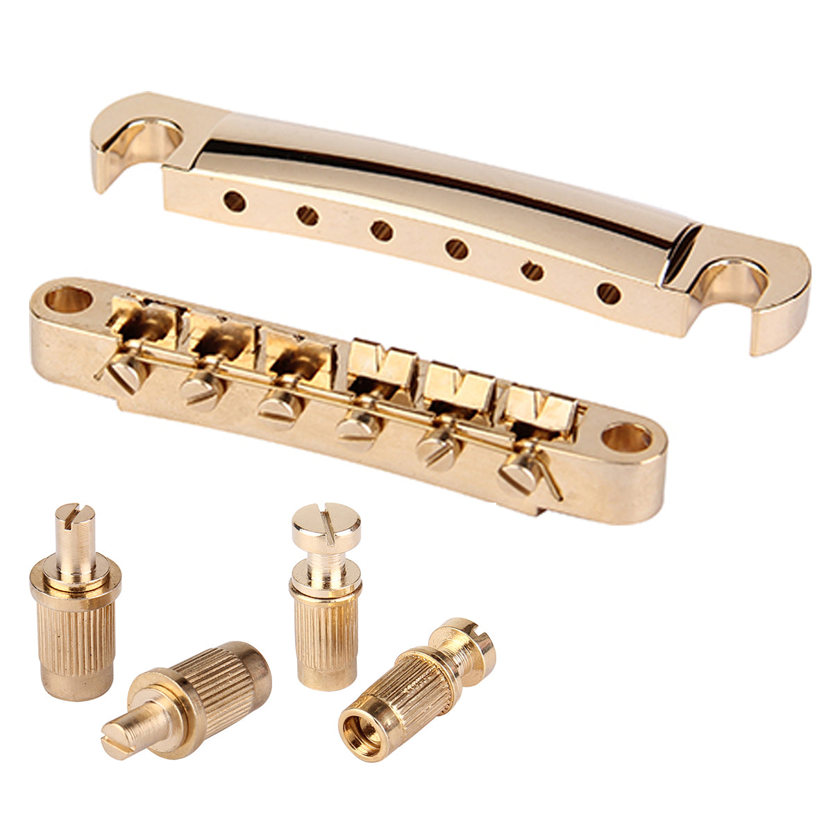 Musiclily ABR-1 Style Tune-o-matic Bridge and Tailpiece Set for Les Paul Style Guitar,Gold
