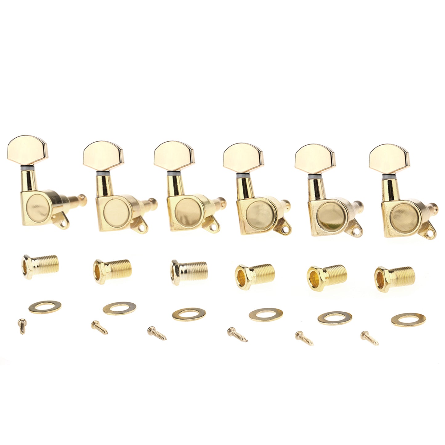 Musiclily 6-in-line Sealed Guitar Tuners Tuning Keys Pegs Machine Heads Set ,Gold