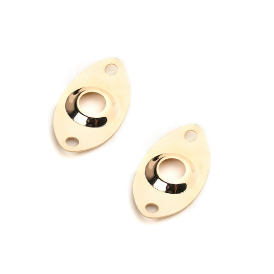 Musiclily Oval Guitar Jack Plate, Gold(2 Pieces)
