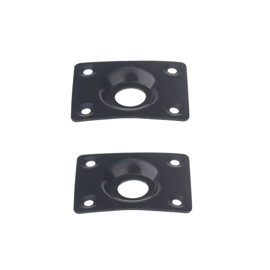 Musiclily Rectangle Guitar Jack Plate,Black(2 Pieces)