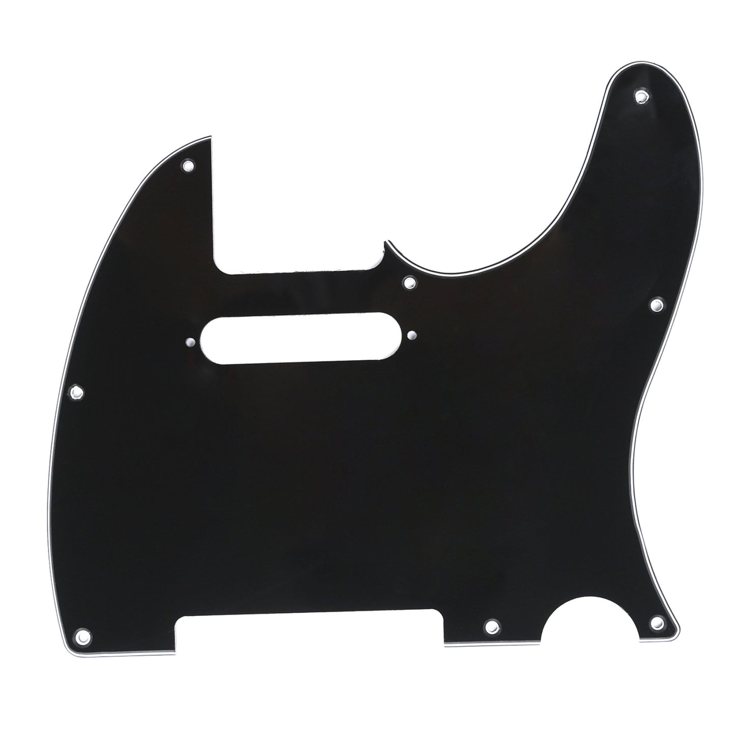 Musiclily 8 Hole Tele Guitar Pickguard for USA/Mexican Made Fender Standard Telecaster Modern Style , 3Ply Black