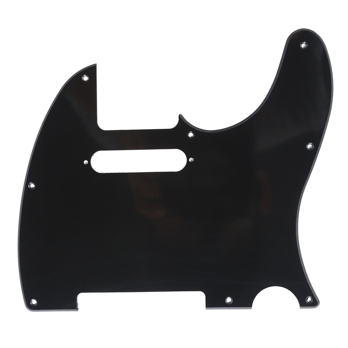 Musiclily 8 Hole Tele Guitar Pickguard for USA/Mexican Made Fender Standard Telecaster Modern Style, 1Ply Black