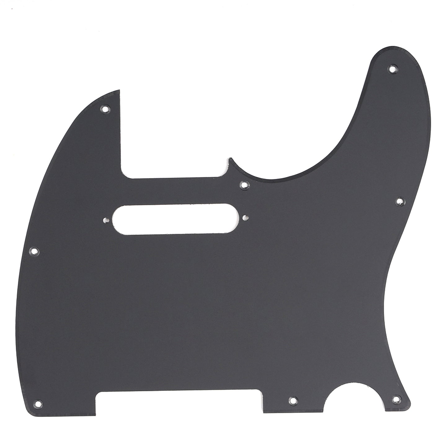 Musiclily 8 Hole Tele Guitar Pickguard for USA/Mexican Made Fender Standard Telecaster Modern Style, 1Ply Matte Black