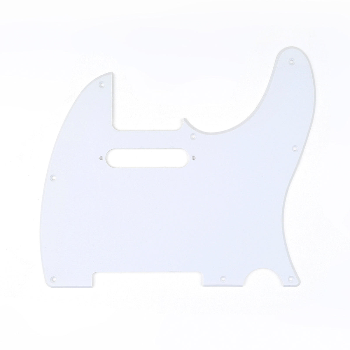 Musiclily 8 Hole Tele Guitar Pickguard for USA/Mexican Made Fender Standard Telecaster Modern Style , 1Ply White