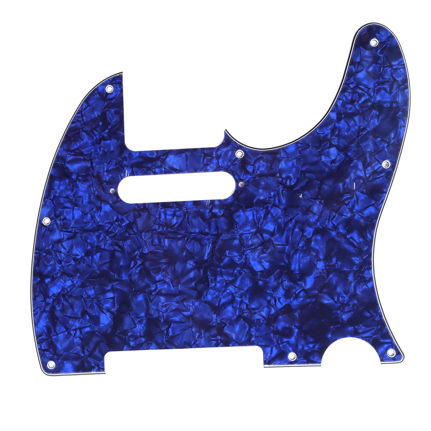 Musiclily 8 Hole Tele Guitar Pickguard for USA/Mexican Made Fender Standard Telecaster Modern Style , 4Ply Blue Pearl