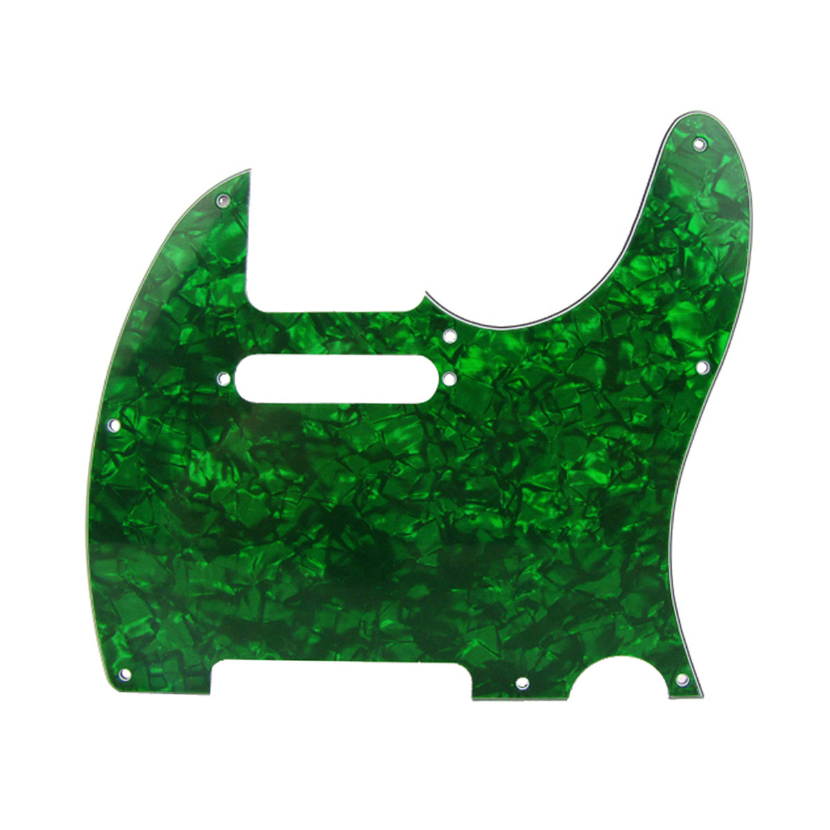 Musiclily 8 Hole Tele Guitar Pickguard for USA/Mexican Made Fender Standard Telecaster Modern Style, 4Ply Green Pearl