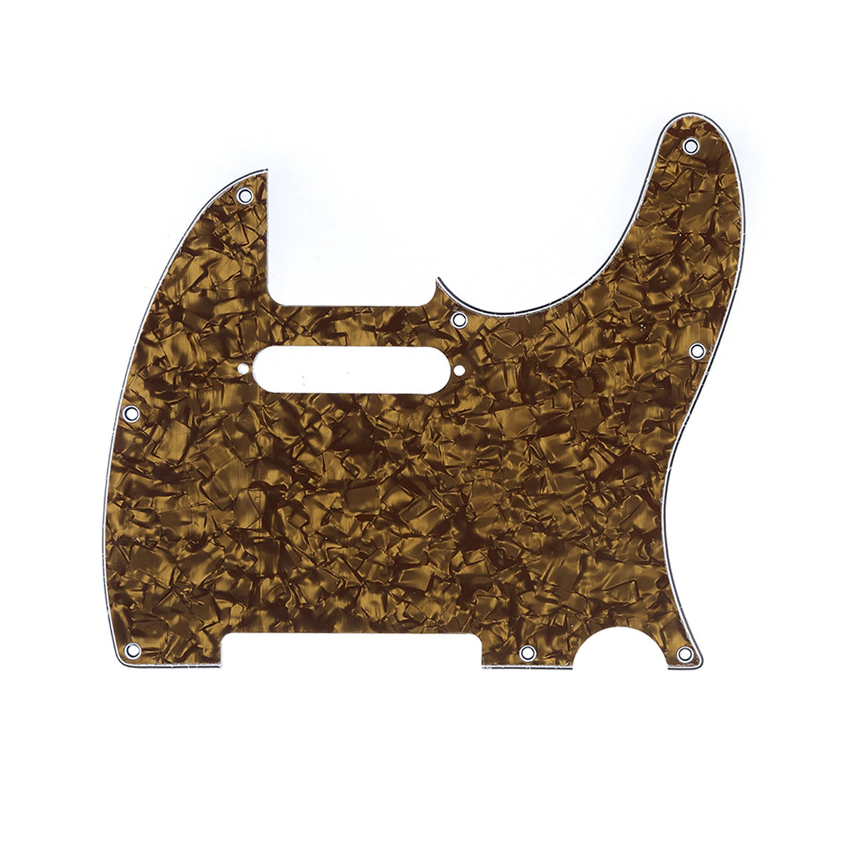 Musiclily 8 Hole Tele Guitar Pickguard for USA/Mexican Made Fender Standard Telecaster Modern Style, 4Ply Bronze Pearl