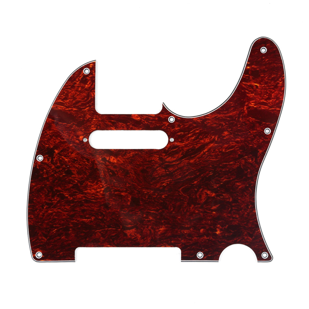 Musiclily 8 Hole Tele Guitar Pickguard for USA/Mexican Made Fender Standard Telecaster Modern Style, 4Ply Red Tortoise