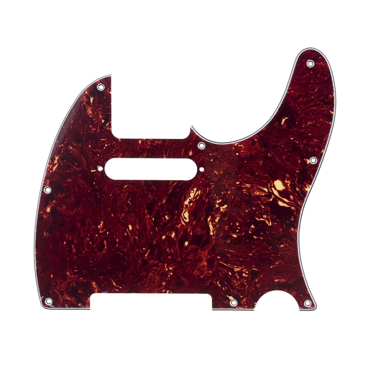 Musiclily 8 Hole Tele Guitar Pickguard for USA/Mexican Made Fender Standard Telecaster Modern Style, 4Ply Vintage Tortoise