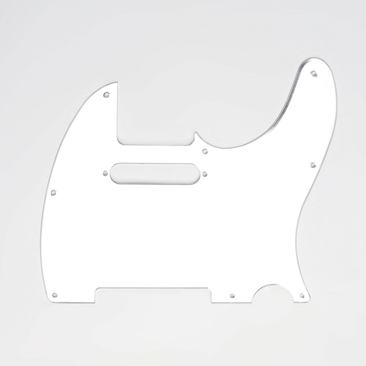 Musiclily 8 Hole Tele Guitar Pickguard for USA/Mexican Made Fender Standard Telecaster Modern Style, 1Ply Silver Mirror Acrylic