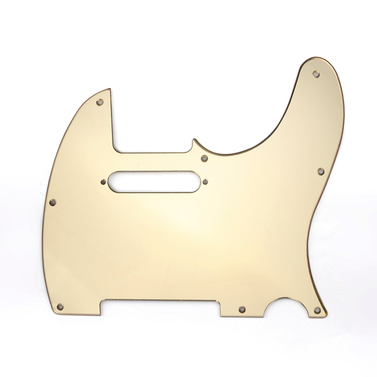 Musiclily 8 Hole Tele Guitar Pickguard for USA/Mexican Made Fender Standard Telecaster Modern Style, 1Ply Gold Mirror Acrylic