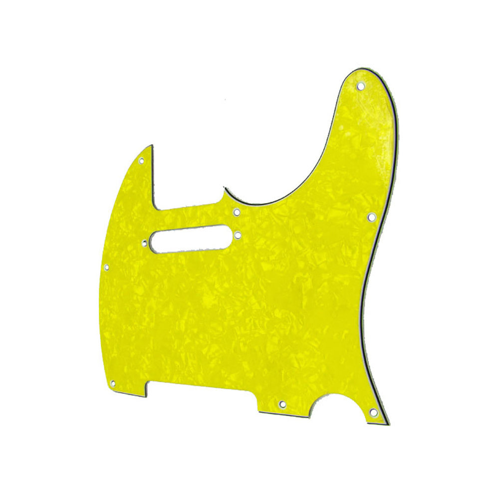 Musiclily 8 Hole Tele Guitar Pickguard for USA/Mexican Made Fender Standard Telecaster Modern Style, 4Ply Yellow Pearl