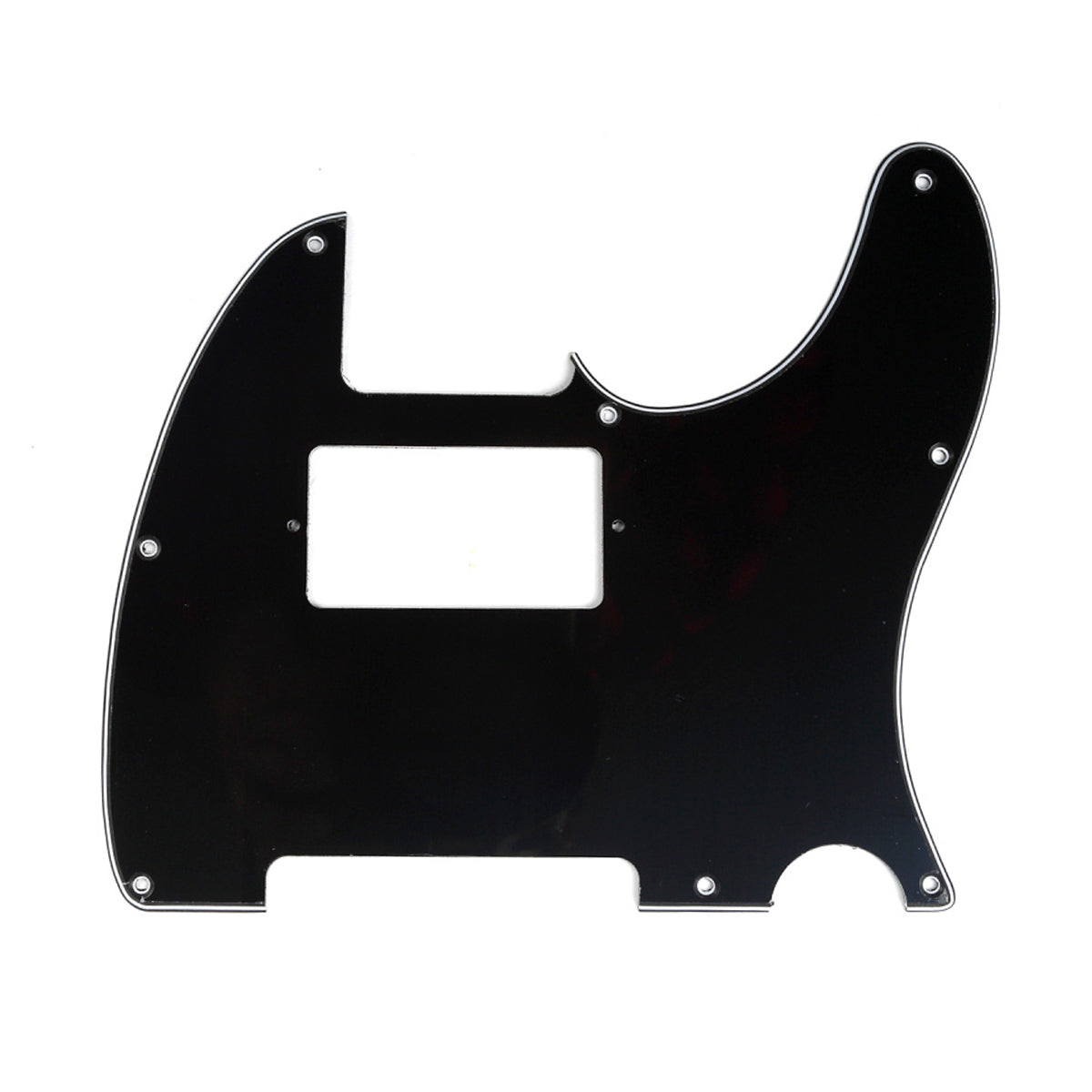 Musiclily 8 Hole Guitar Tele Pickguard Humbucker HH for USA/Mexican Made Fender Standard Telecaster Modern Style,3Ply Black