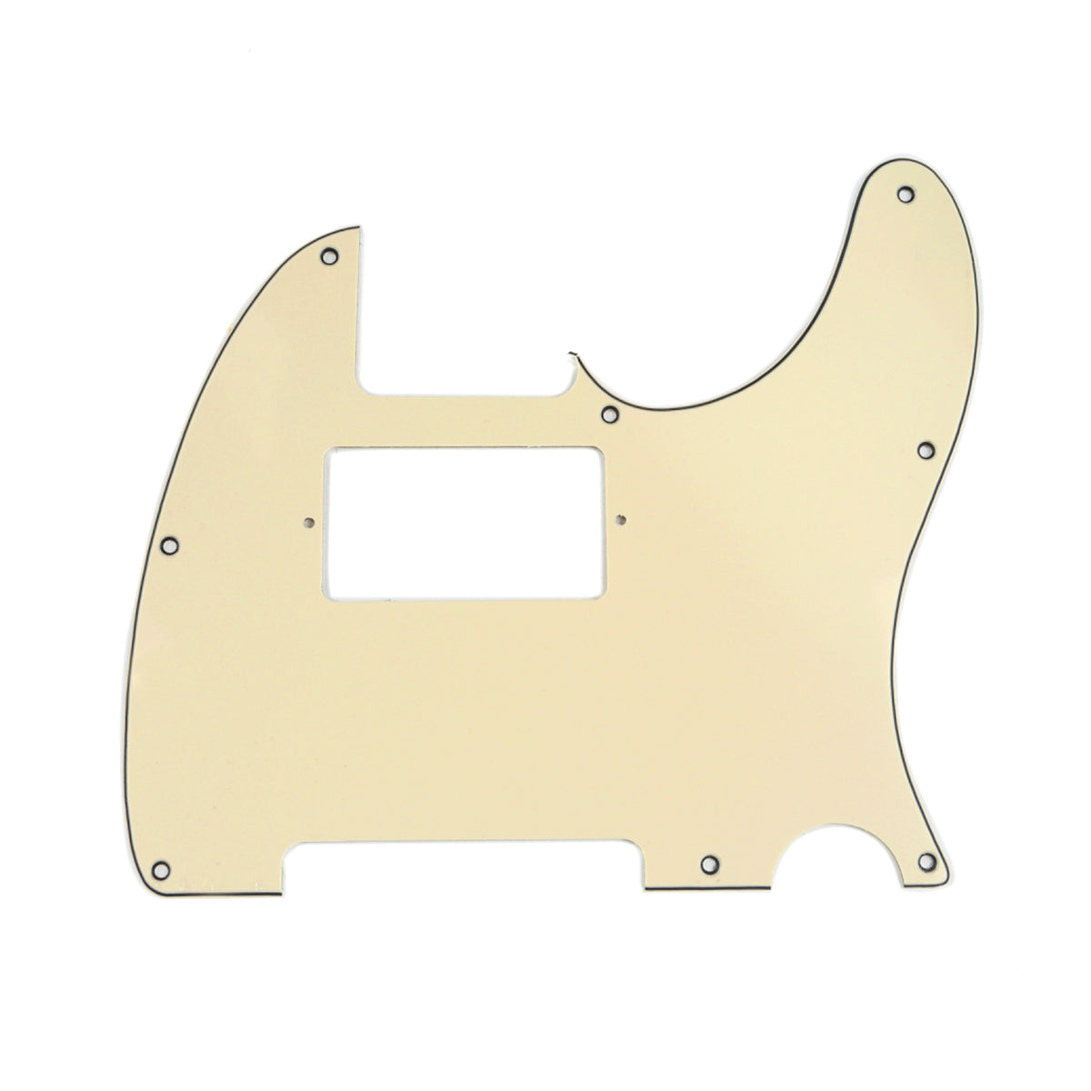 Musiclily 8 Hole Guitar Tele Pickguard Humbucker HH for USA/Mexican Made Fender Standard Telecaster Modern Style,3Ply Cream