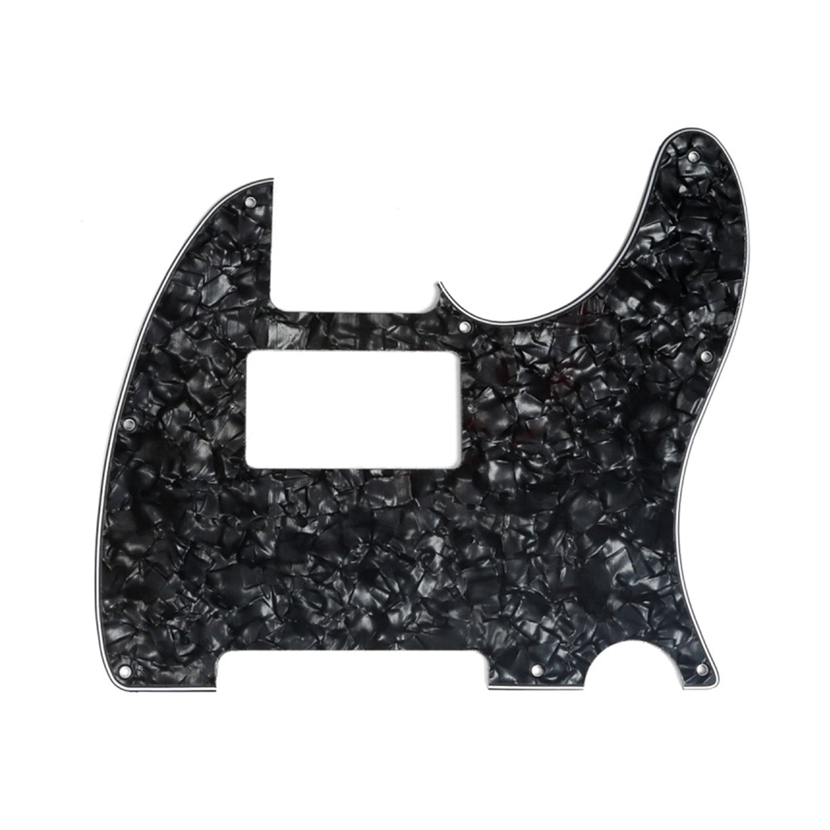 Musiclily 8 Hole Guitar Tele Pickguard Humbucker HH for USA/Mexican Made Fender Standard Telecaster Modern Style,4Ply Black Pearl
