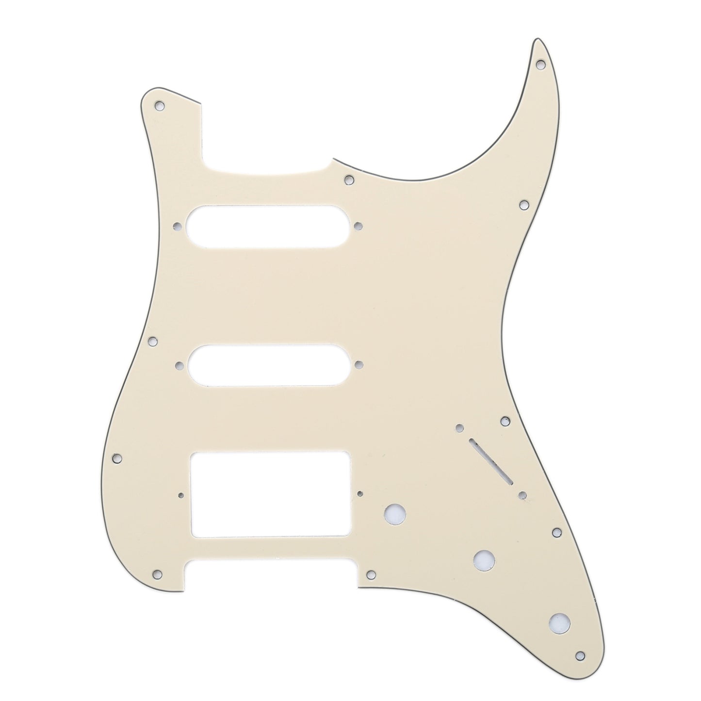 Musiclily HSS 11 Hole Guitar Strat Pickguard for Fender USA/Mexican Made Standard Stratocaster Modern Style,3Ply Cream