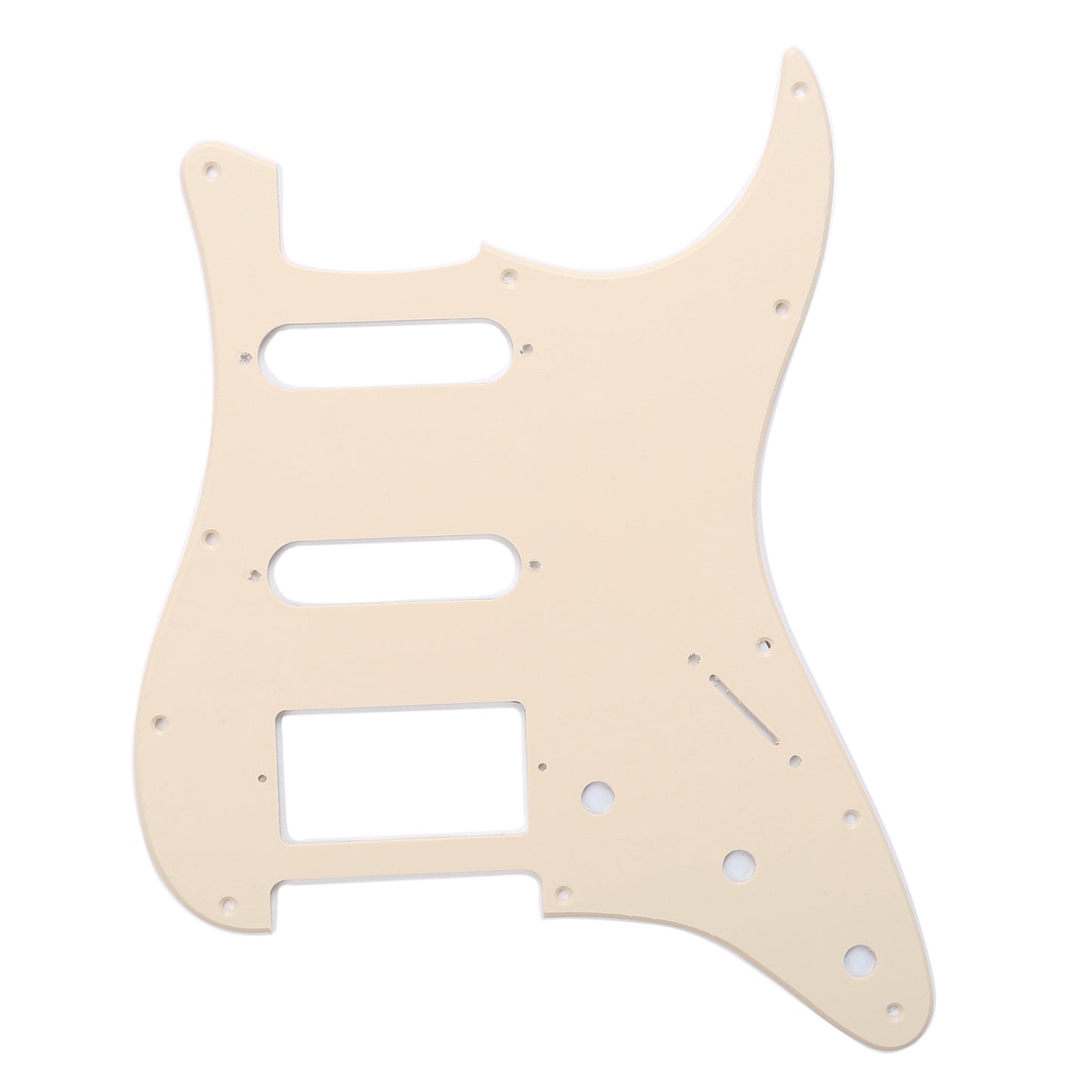 Musiclily HSS 11 Hole Guitar Strat Pickguard for Fender USA/Mexican Made Standard Stratocaster Modern Style,1Ply Cream