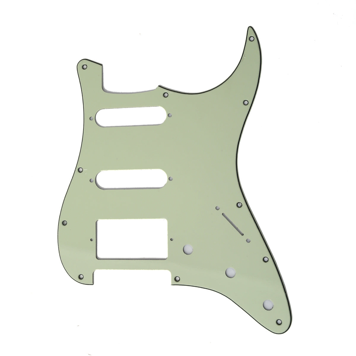 Musiclily HSS 11 Hole Guitar Strat Pickguard for Fender USA/Mexican Made Standard Stratocaster Modern Style,  3Ply Mint Green