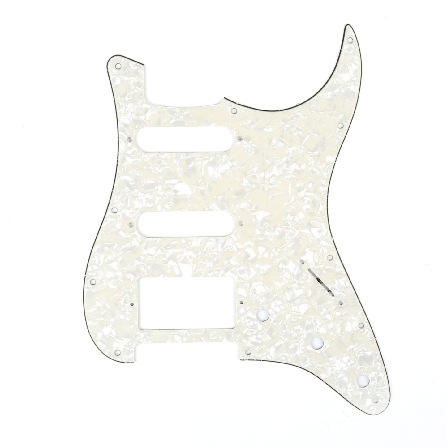 Musiclily HSS 11 Hole Guitar Strat Pickguard for Fender USA/Mexican Made Standard Stratocaster Modern Style,4Ply Parchment  Pearl