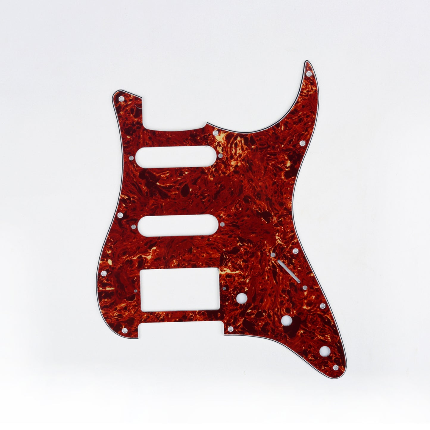 Musiclily HSS 11 Hole Guitar Strat Pickguard for Fender USA/Mexican Made Standard Stratocaster Modern Style,  4Ply Vintage Tortoise