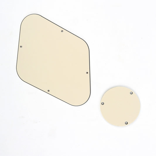 Musiclily LP Backplate and Switch Cover Set for Gibson Les Paul Guitar, 3Ply Cream
