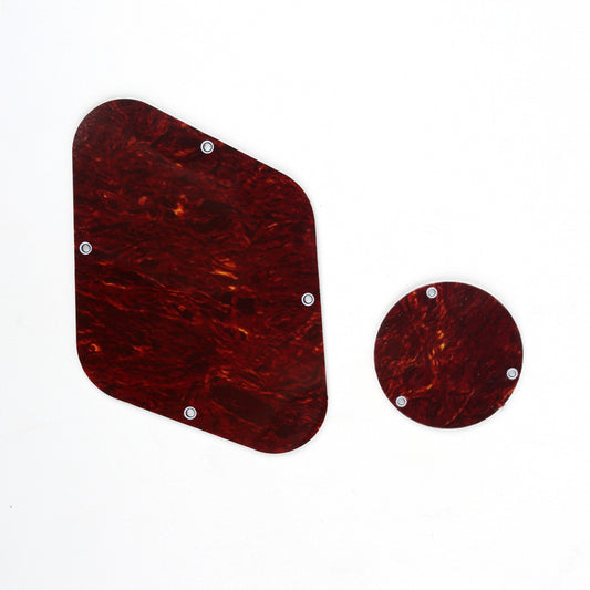 Musiclily LP Backplate and Switch Cover Set for Gibson Les Paul Guitar, 4Ply Red Tortoise