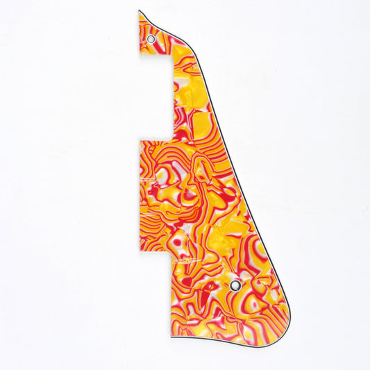 Musiclily Guitar Pickguard for China Made Epiphone Les Paul Standard Modern Style, 4Ply Red Yellow Shell