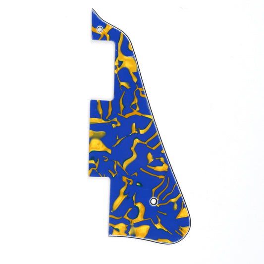 Musiclily Guitar Pickguard for China Made Epiphone Les Paul Standard Modern Style, 4Ply Blue Yellow Shell