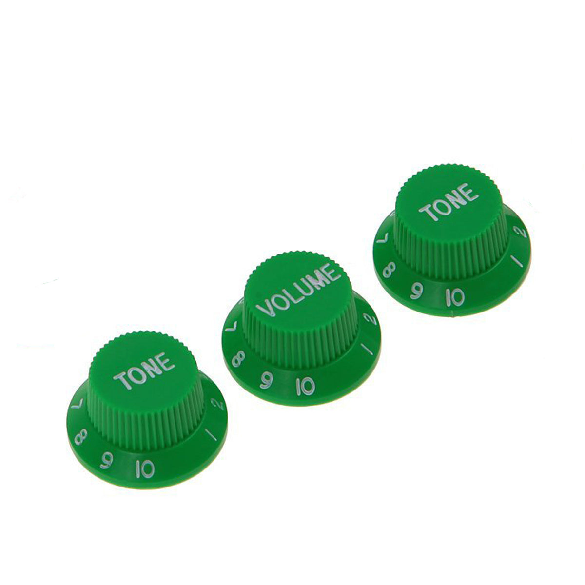 Musiclily Metric 1 Volume and 2 Tone Control Knobs Set for Strat Style Guitar, Green