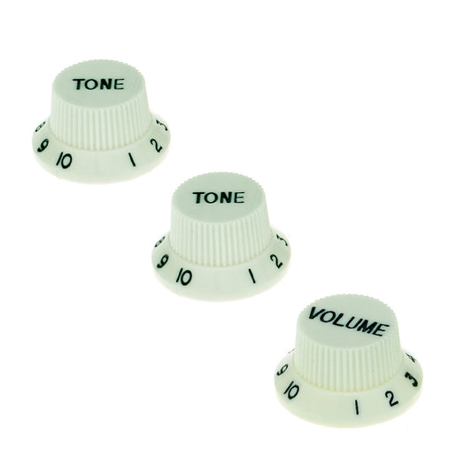 Musiclily Metric 1 Volume and 2 Tone Control Knobs Set for Strat Style Guitar, Mint Green
