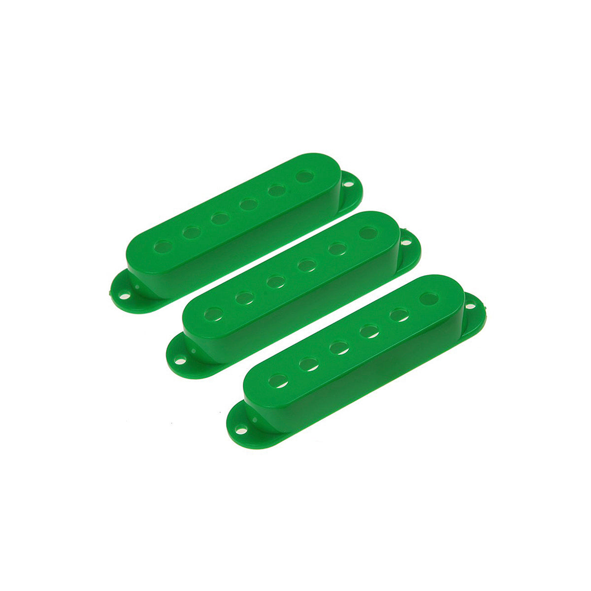 Musiclily 52mm Plastic Strat Style Guitar Single Coil Pickup Cover Set, Green (3 Pieces)