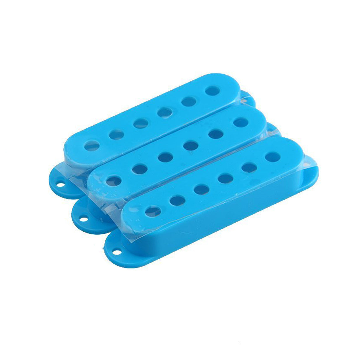 Musiclily 52mm Plastic Strat Style Guitar Single Coil Pickup Cover Set, Blue (3 Pieces)