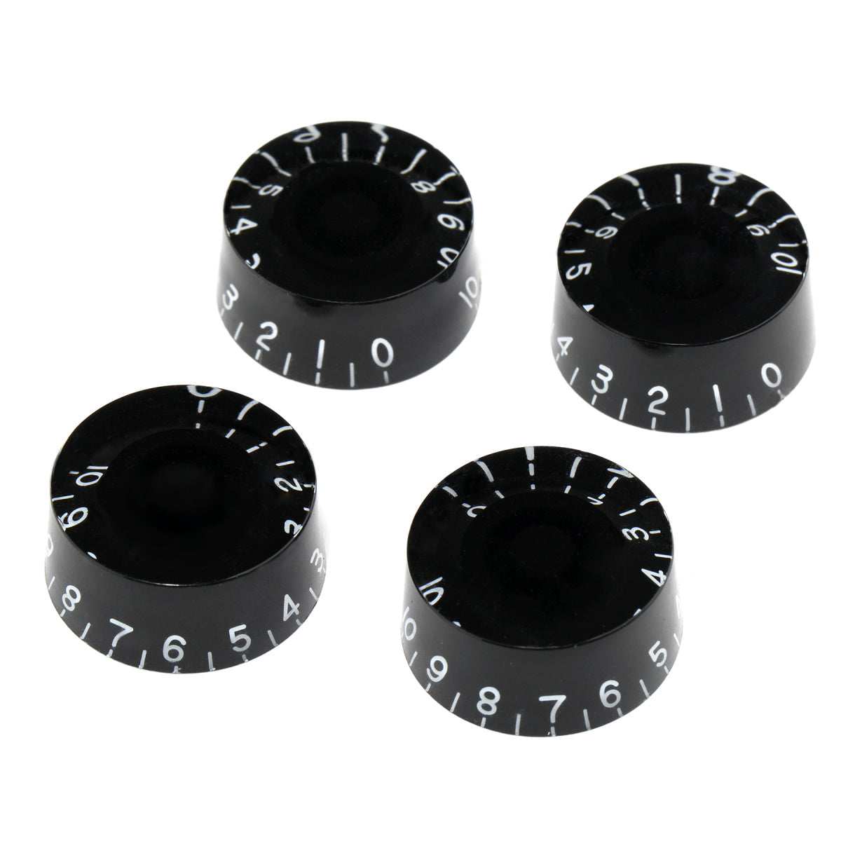 Musiclily Metric Plastic Speed Control Knobs for Left Handed LP Style  Guitar, Black (Pack of 4)