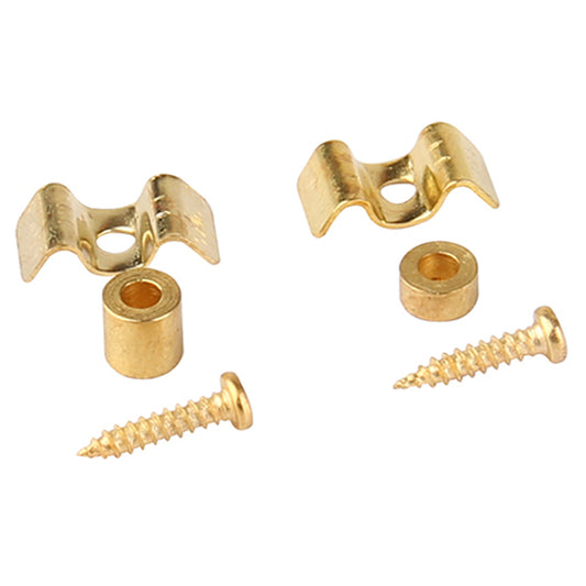 Musiclily Metal Vintage Style String Guides for Strat or Squier Style Guitar,Gold(2 Pieces)