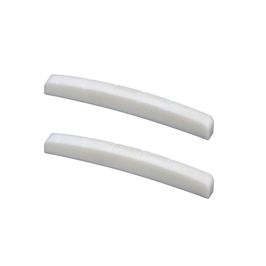 Musiclily 6 String Slotted Curved Bottom Electric Guitar Bone Nut,43x3.2x5/5.65mm(2 Pieces)