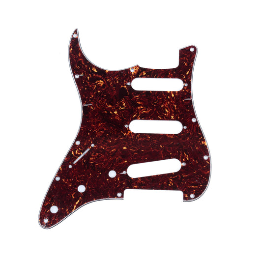 Musiclily SSS 11 Hole Left Handed Strat Guitar Pickguard for Fender USA/Mexican Made Standard Stratocaster Standard Modern Style, 4Ply Tortoise Shell
